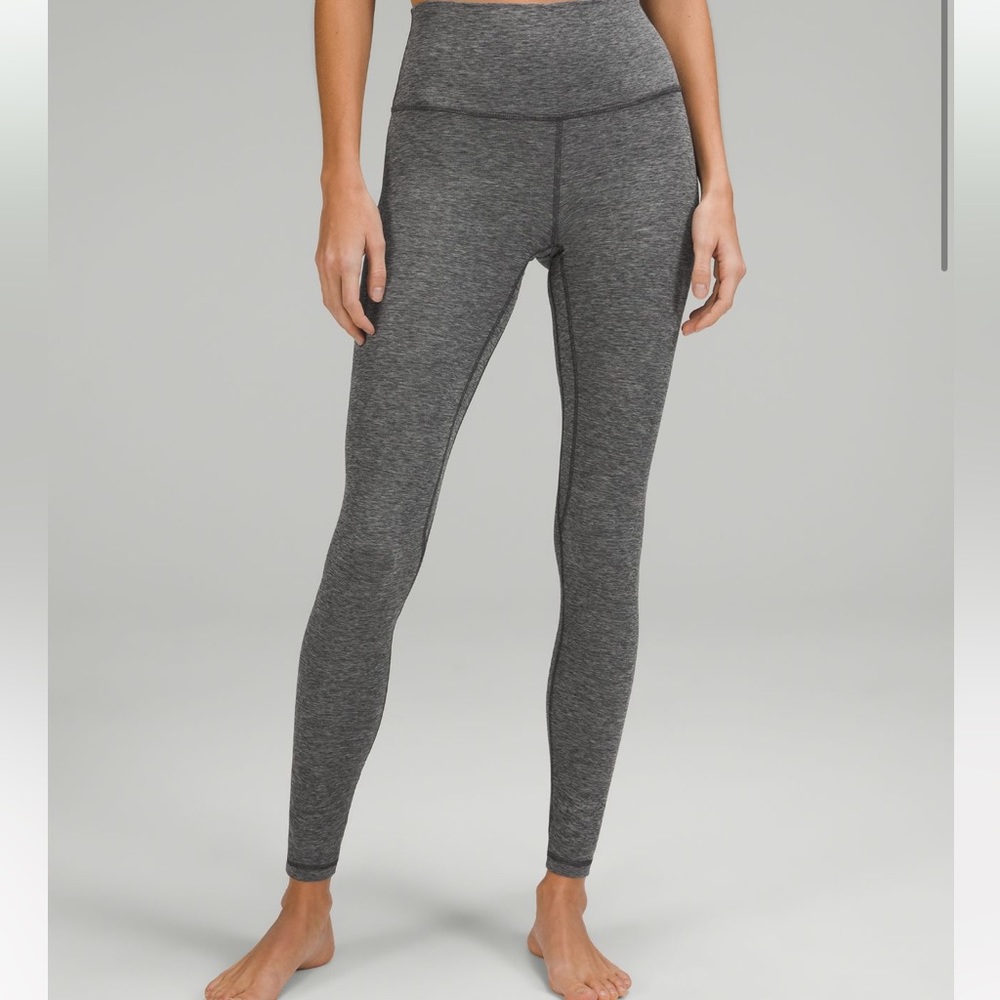 Grey lululemon wunder under high rise leggings 25”